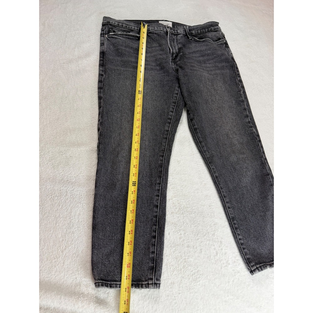 Frame Le Garcon Crop Jeans Laird Faded Black Slim Boyfriend LGJC830 Womens 31 - Picture 5 of 11